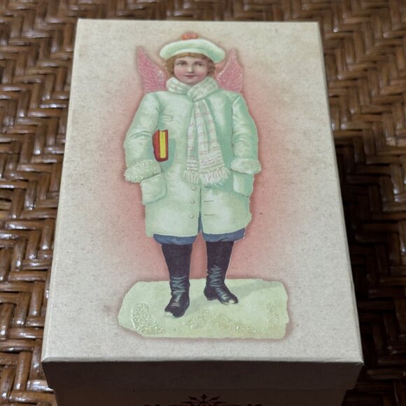 Costco Angel Boy With Book Ornament Porcelain - Picture 1 of 8